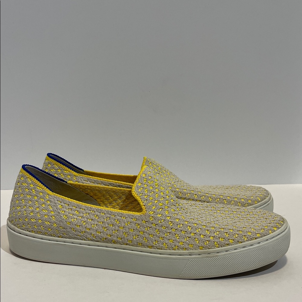 Rothy’s Sunshine Yellow Honeycomb Slip On Sneaker Shoes Women’s 8 Casual Knit